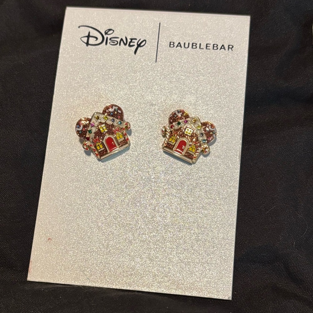 BaubleBar Gingerbread House Earrings - Gold and Red